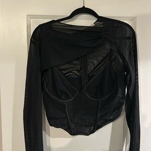 House of CB Isabel Black Asymmetric Cutout Corset